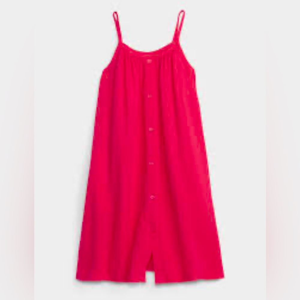 Gap Girls Fuchsia Crinkle Gauze Button-Front Dress w/pockets XXL. (14-16)   NWT